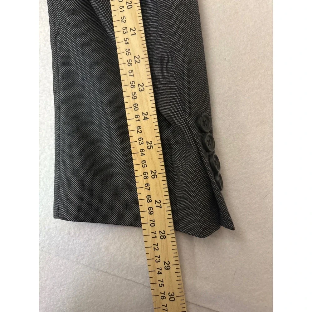 Chaps by Ralph Lauren Mens Grey Micro Pattern 2 Button Blazer Sport Coat 46R